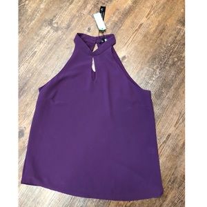 Purple keyhole tank with choker neck